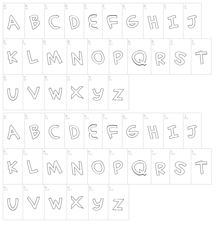 Simplehand font map